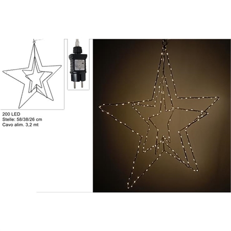 Stelle Metallo luminose 200 Led