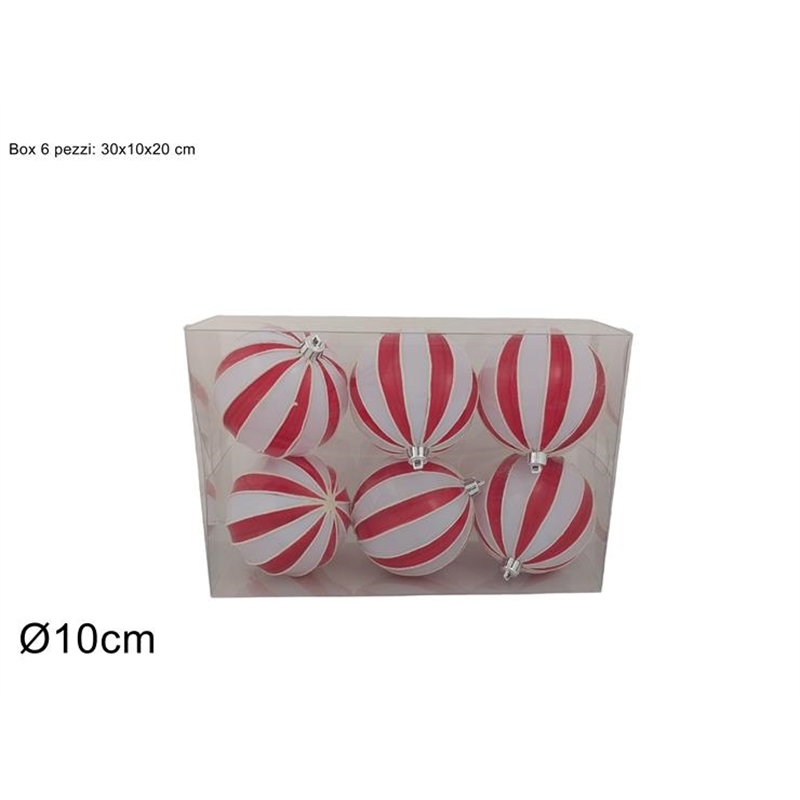 Palle 10 Cm Bicolore Rosso E Bianco Lucido