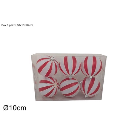 Palle 10 Cm Bicolore Rosso E Bianco Lucido