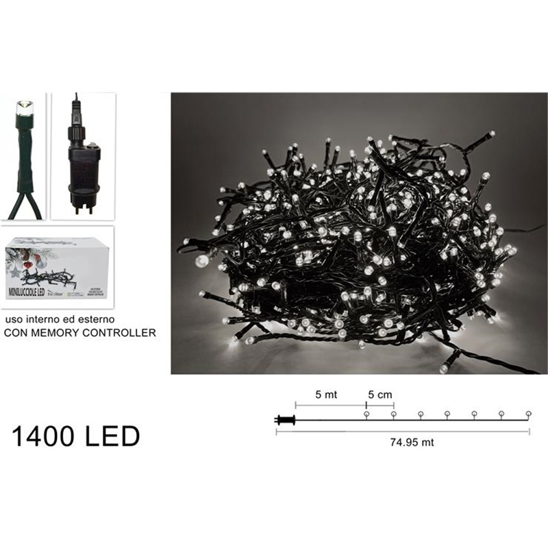 Minilucciole 1400 Led Bianco Calco Con Gioco Di Luci