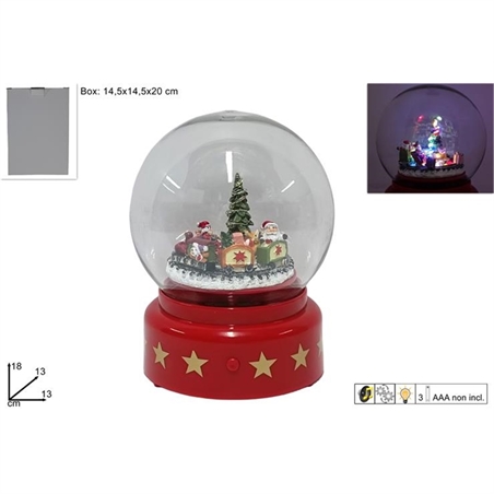 Ampolla Plastica 13 Cm Con Trenino In Movimento Con Musica E Luci