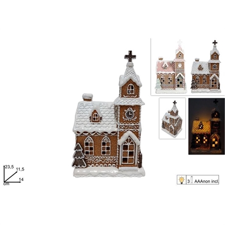 Casa Di Natale 23,5 Cm Decoro Biscotto Con Luce