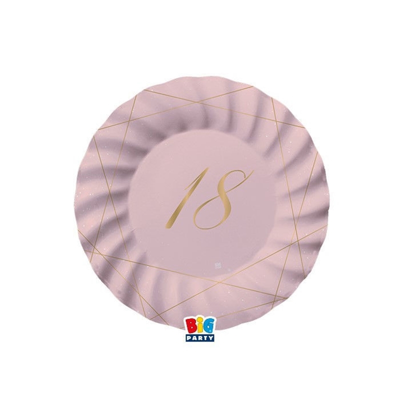 Piatti 20 cm 18 Anni Rosa 8 pezzi