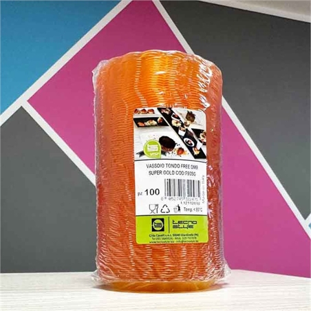 Vassoio tondo free diametro 9 cm Super Gold 100 pezzi