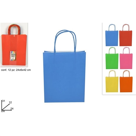 BUSTA REGALO CARTA 6COL 26X6X42