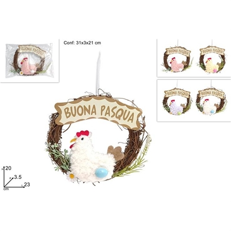Dietro Porta 20 Cm Con Gallina E Scritta 