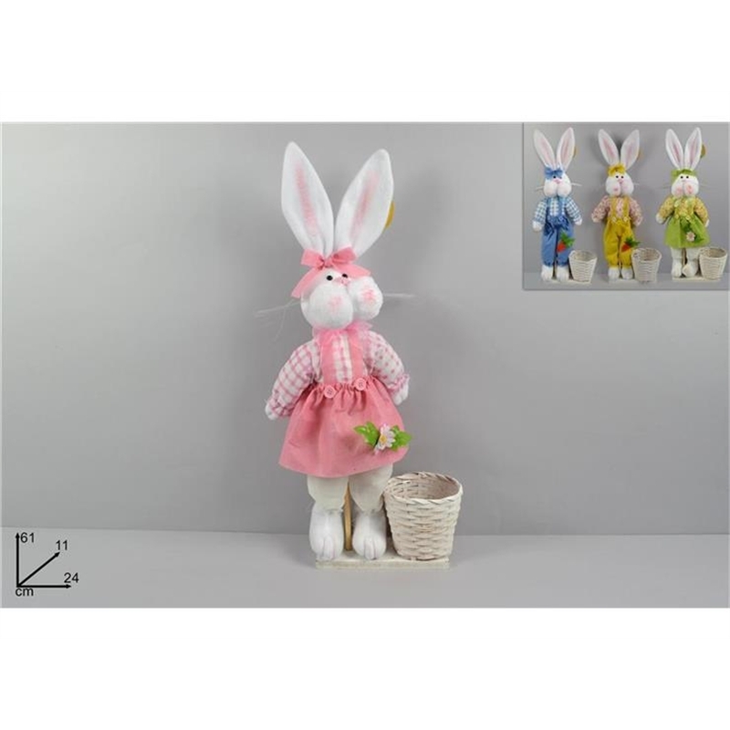 Coniglio In Piedi Con Cesto