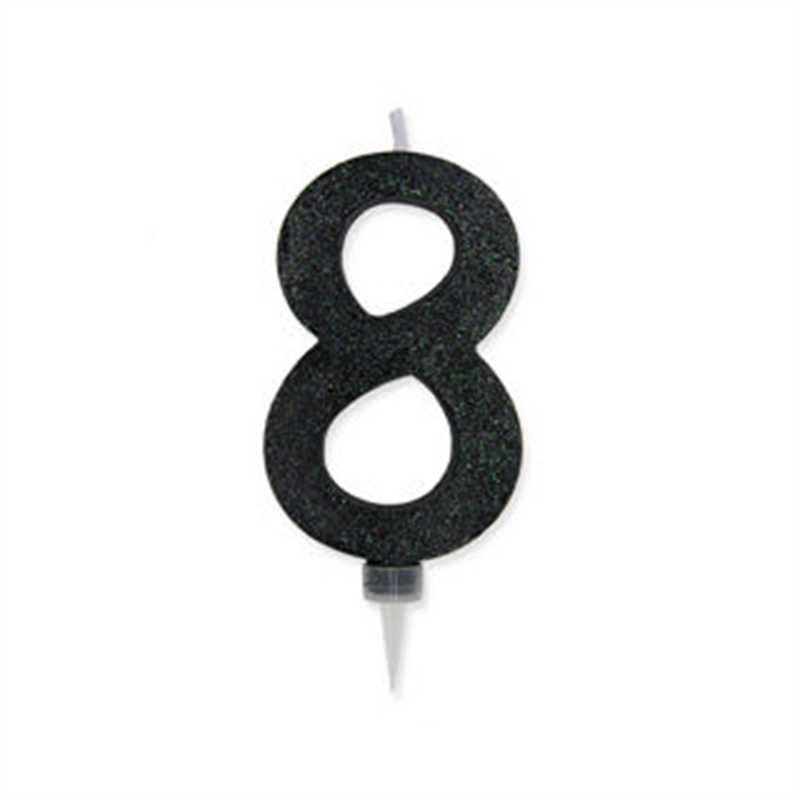 Candeline Maxi Nera Glitter 15 cm