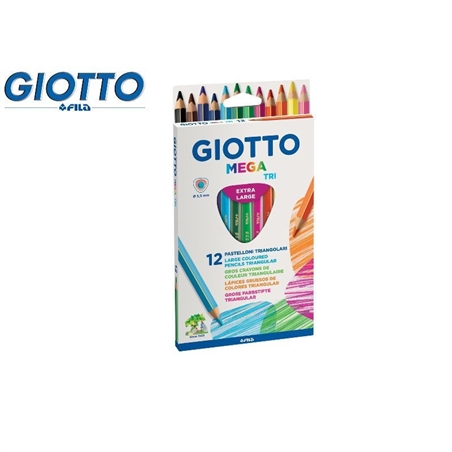 Giotto Mega Pastelli a colori triangolari 12 pezzi