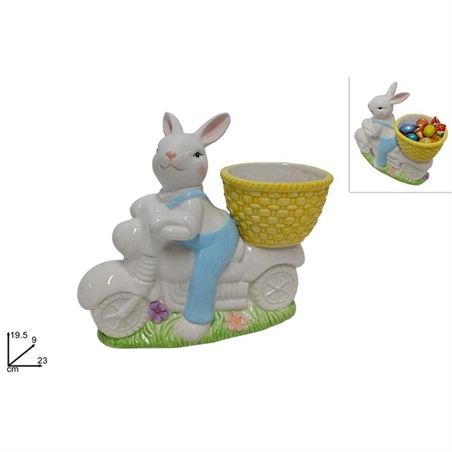 Coniglio Su Moto In Ceramica