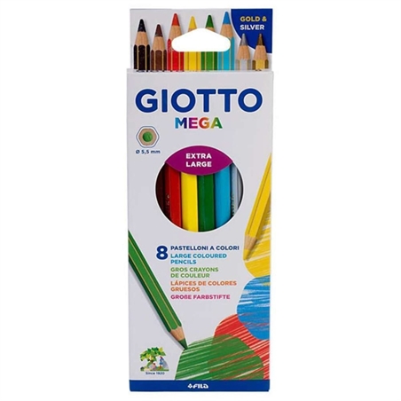 Pastelloni Matite Colorate Mega Giotto 8 pezzi