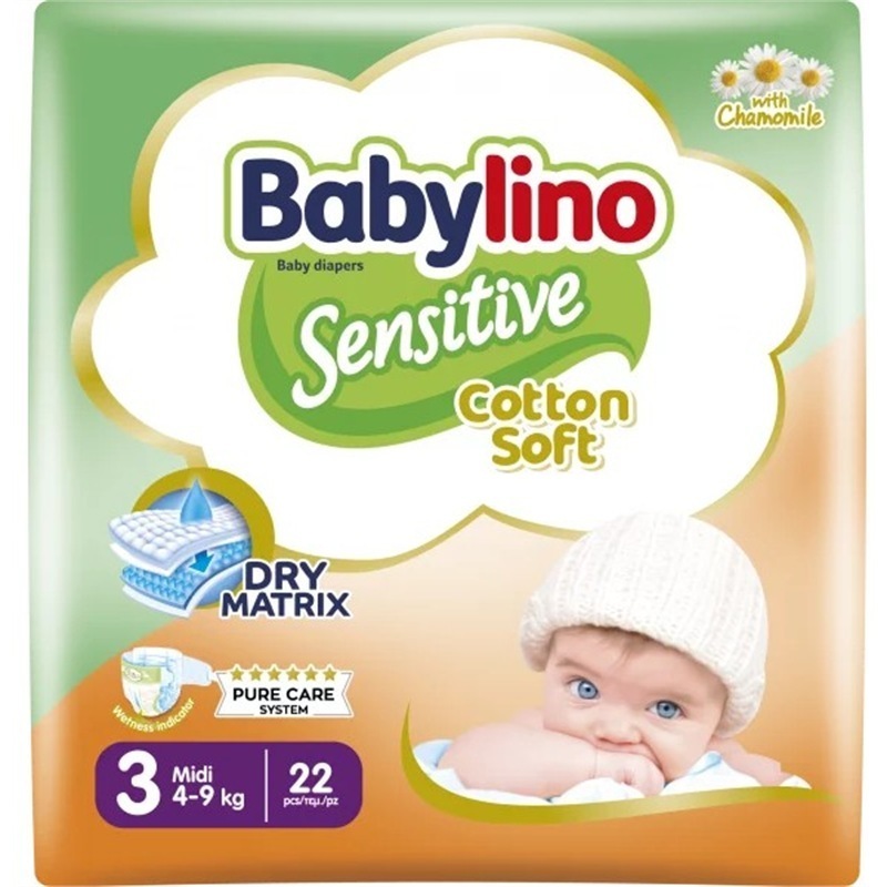 Pannolini taglia 3 Babylino Sensitive - Da 4 a 9 Kg