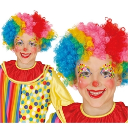 Parrucca clown multicolore