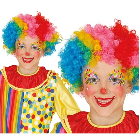 Parrucca clown multicolore
