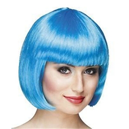Parrucca Caschetto con Frangia Blu