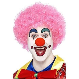 Parrucca Riccia da Clown Rosa