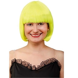 Parrucca Caschetto con Frangia Verde Fluo