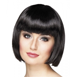 Parrucca donna Caschetto nero con frangia