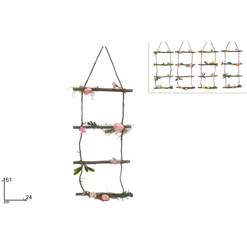 Appendino Scaletta Legno Con Uova 4 Colori