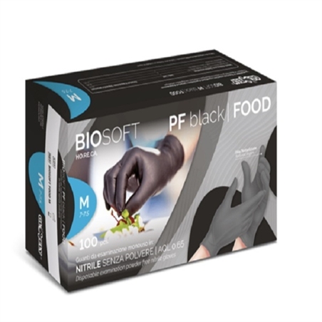 Guanto Nitrile Nero Senza Polvere Biosft TG  L