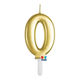 Candelina Tiny Plump Oro Metal 7 Cm Numero 0