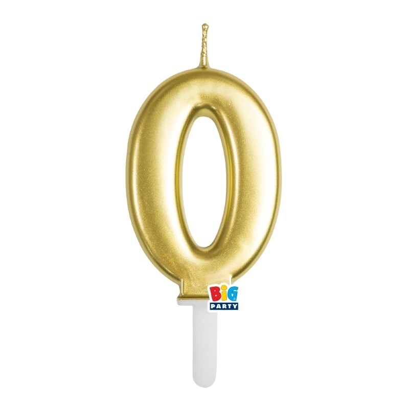 Candelina Tiny Plump Oro Metal 7 Cm Numero 0