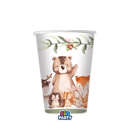 6 Bicchieri 250 cc Wood Animals