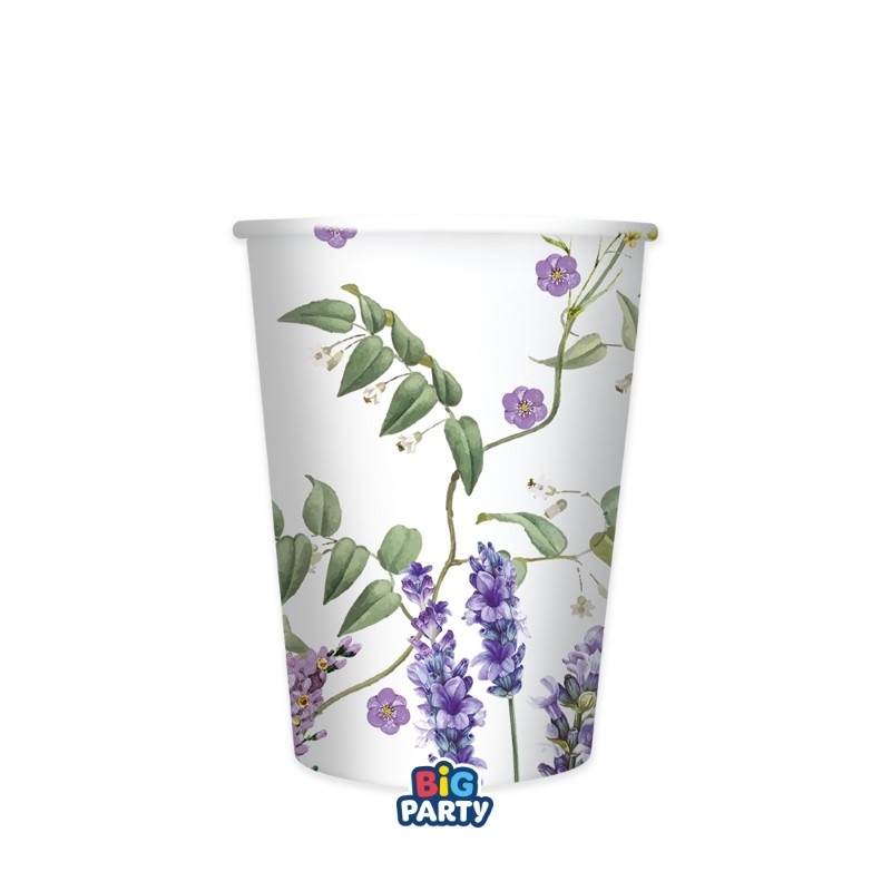 6 Bicchieri 250 cc Flowers Garden