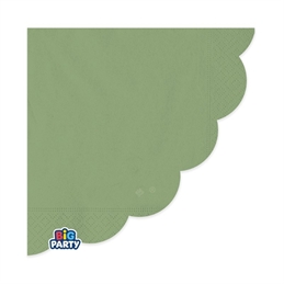 16 Tovaglioli 33 x 33 cm Wavy Olive Green