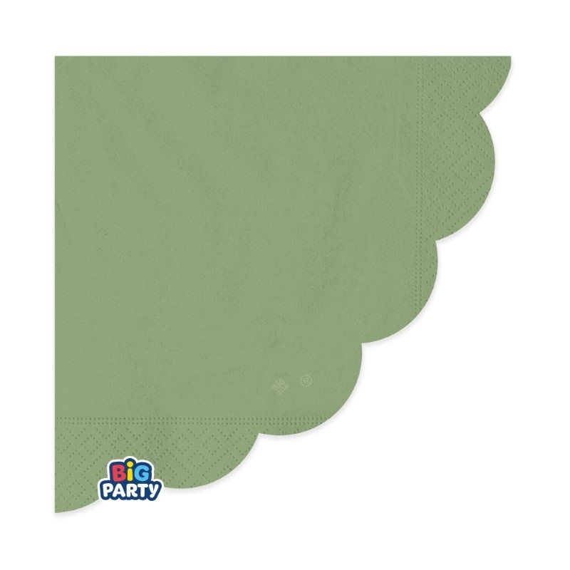 16 Tovaglioli 33 x 33 cm Wavy Olive Green