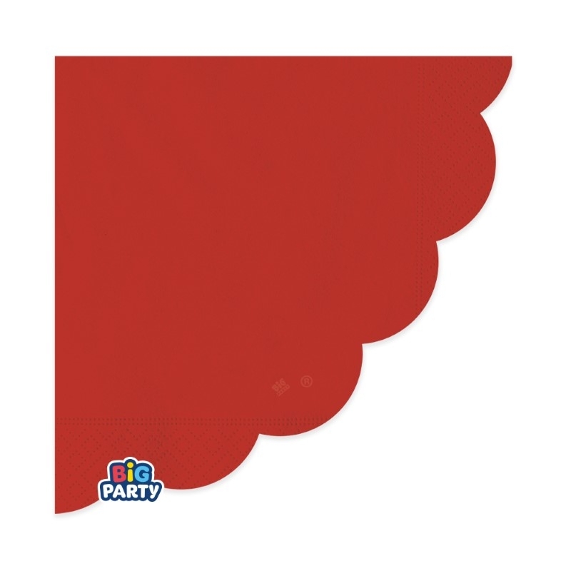 16 Tovaglioli 33 x 33 cm Wavy Rosso