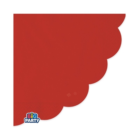 16 Tovaglioli 33 x 33 cm Wavy Rosso