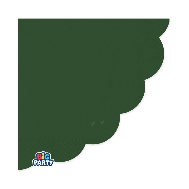16 Tovaglioli 33 x 33 cm Wavy Verde Foresta