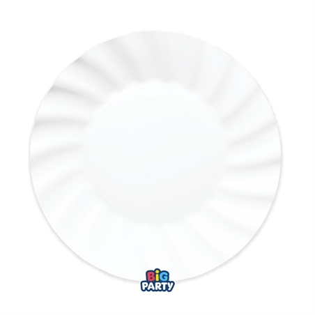 6 Piatti Ø 25 cm Wavy Bianco