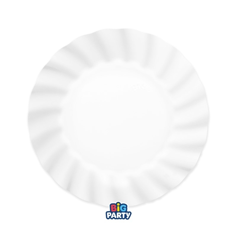 6 Piatti Ø 20 cm Wavy Bianco