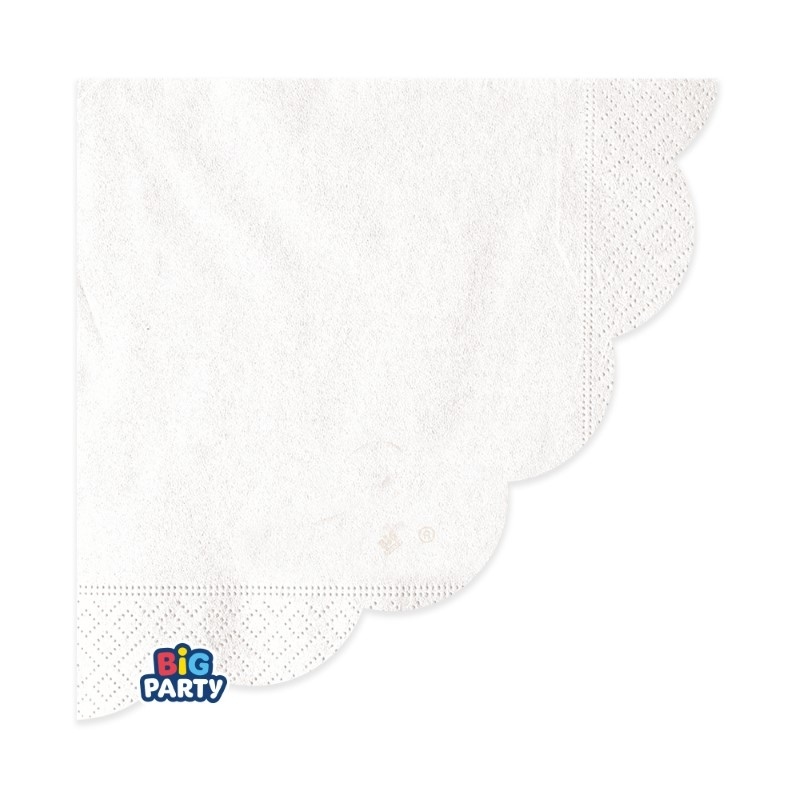 16 Tovaglioli 33 x 33 cm Wavy Bianco