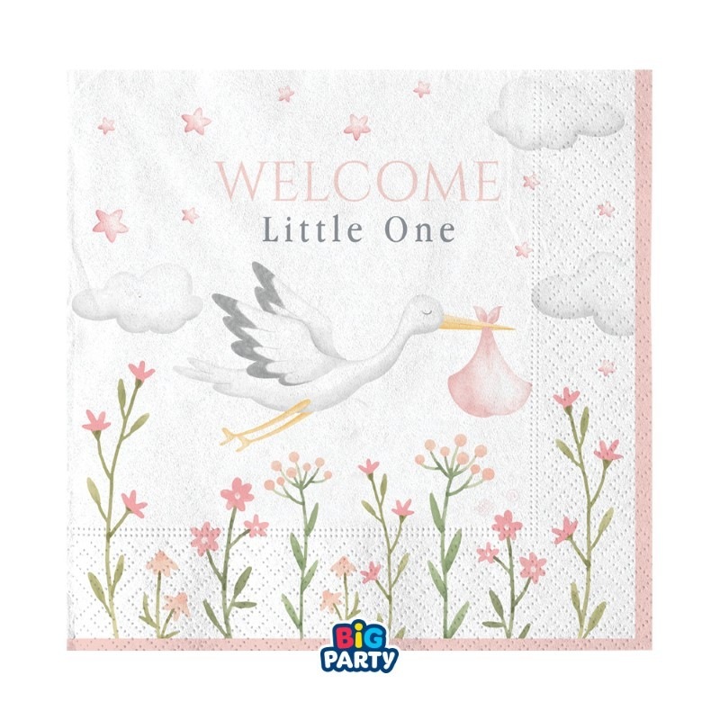 16 Tovaglioli 33 x 33 cm Welcome Little One Pink 16 Tovaglioli 33 x 33 cm Welcome Little One Pink