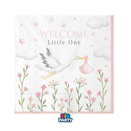 16 Tovaglioli 25 x 25 cm Welcome Little One Pink