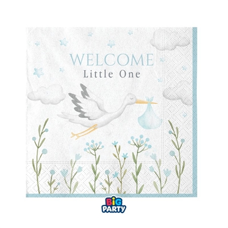 16 Tovaglioli 25 x 25 cm Welcome Little One Blue
