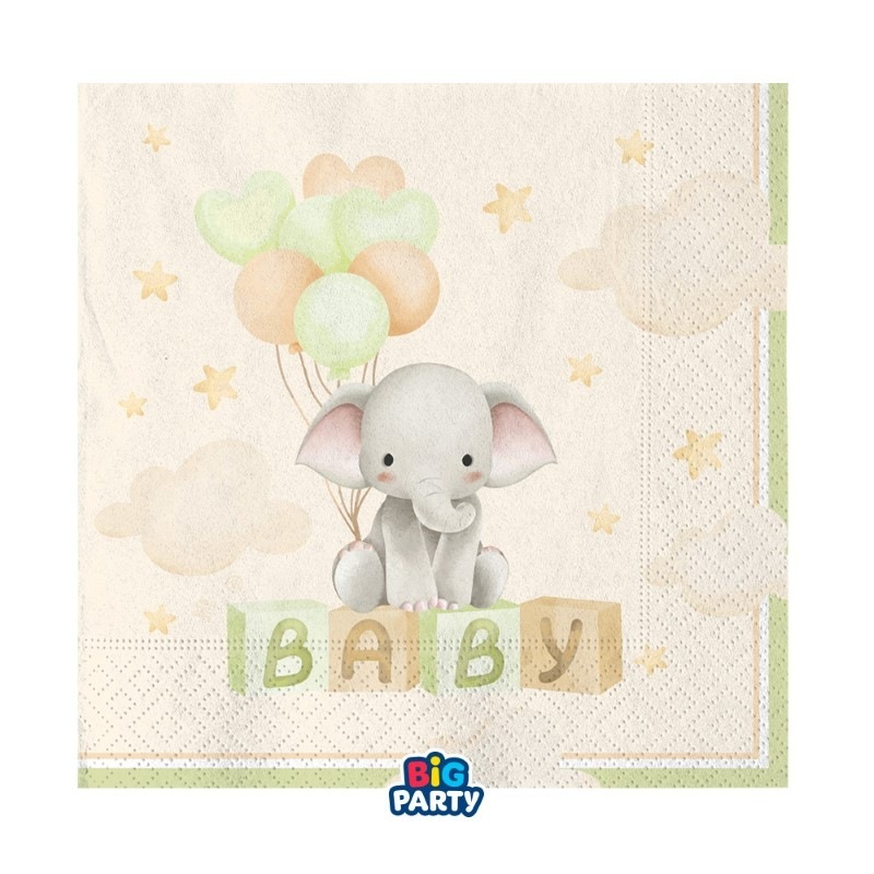 16 Tovaglioli 33 x 33 cm Baby Elephant