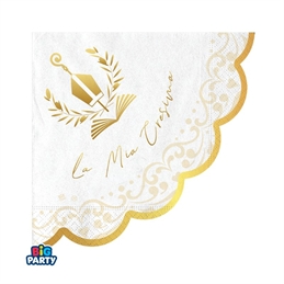 16 Tovaglioli 25 x 25 cm Cresima Elegant