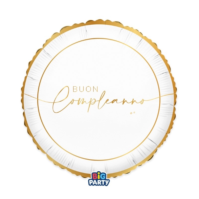 Foil Tondo 18" Buon Compleanno Gold