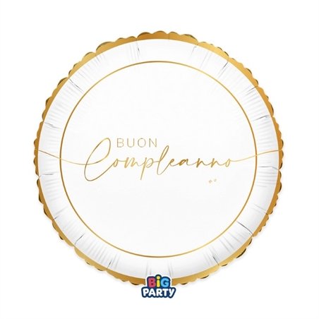 Foil Tondo 18" Buon Compleanno Gold