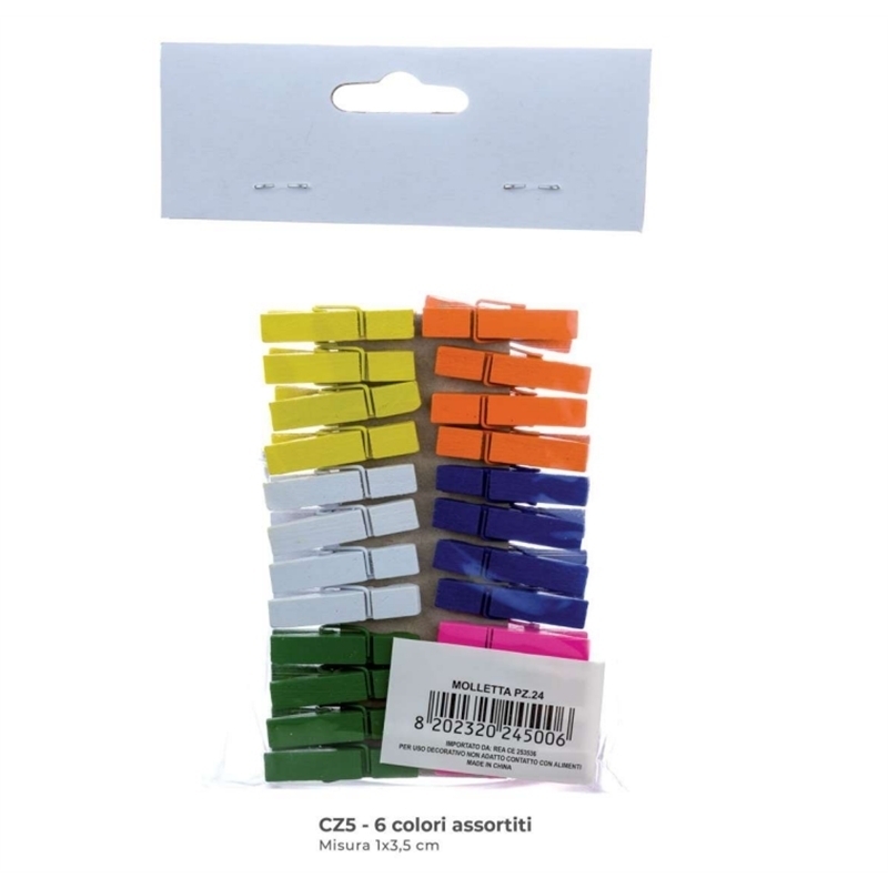 Mollettina In Legno Colore Assortito 1 x 3,5