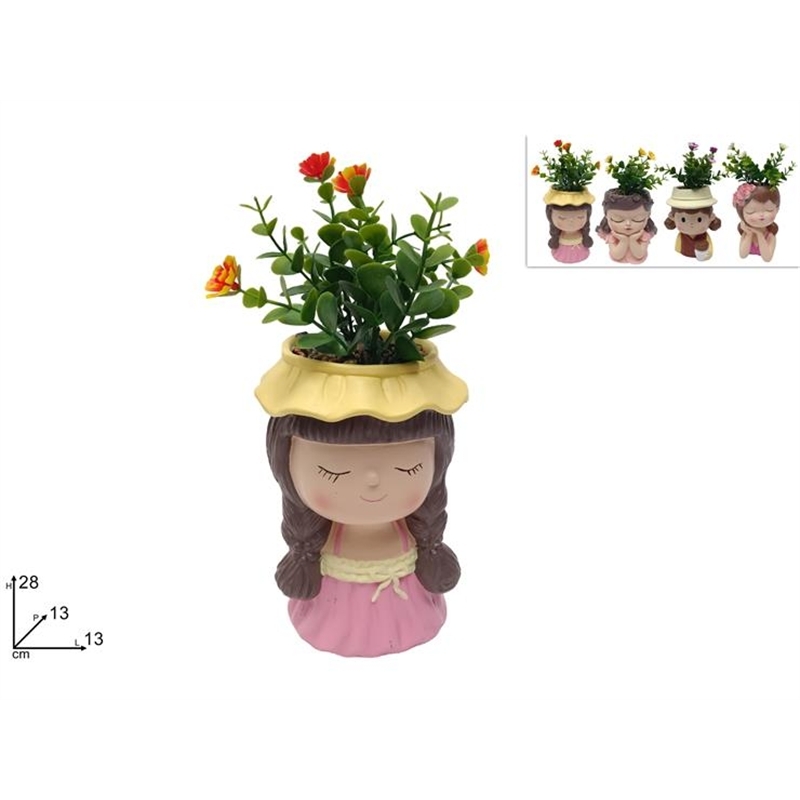 Vaso Bambola Con Fiorellini