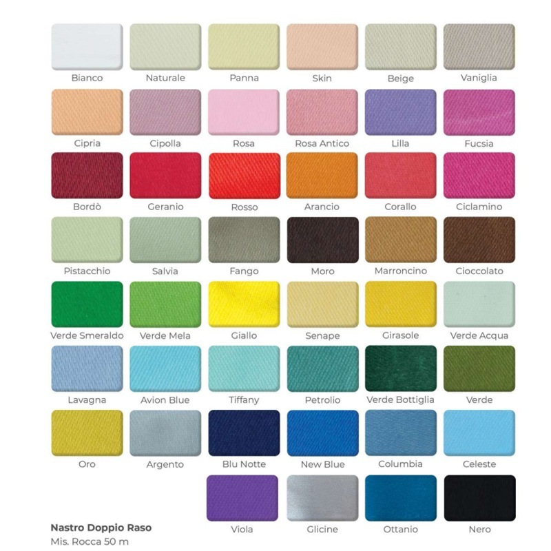 Rotolo Nastro Doppio Raso Bianco 50 metri