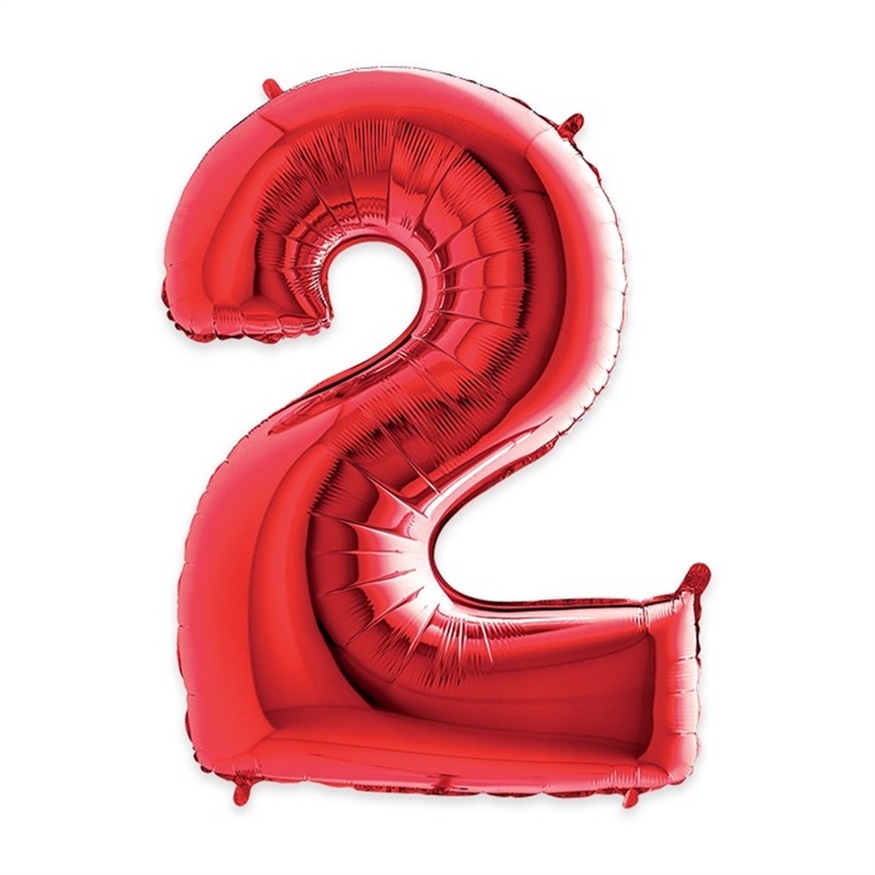 Palloncino Mylar Rosso 40″ Numero 2
