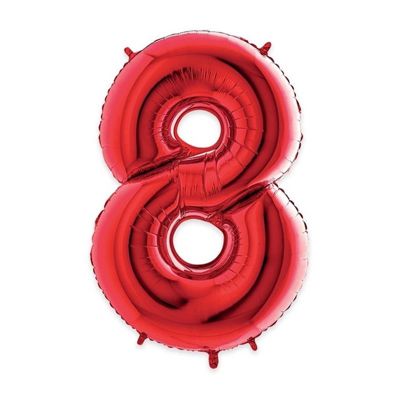 Palloncino Mylar Rosso 40″ Numero 8