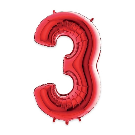 Palloncino Mylar Rosso 40″ Numero 3