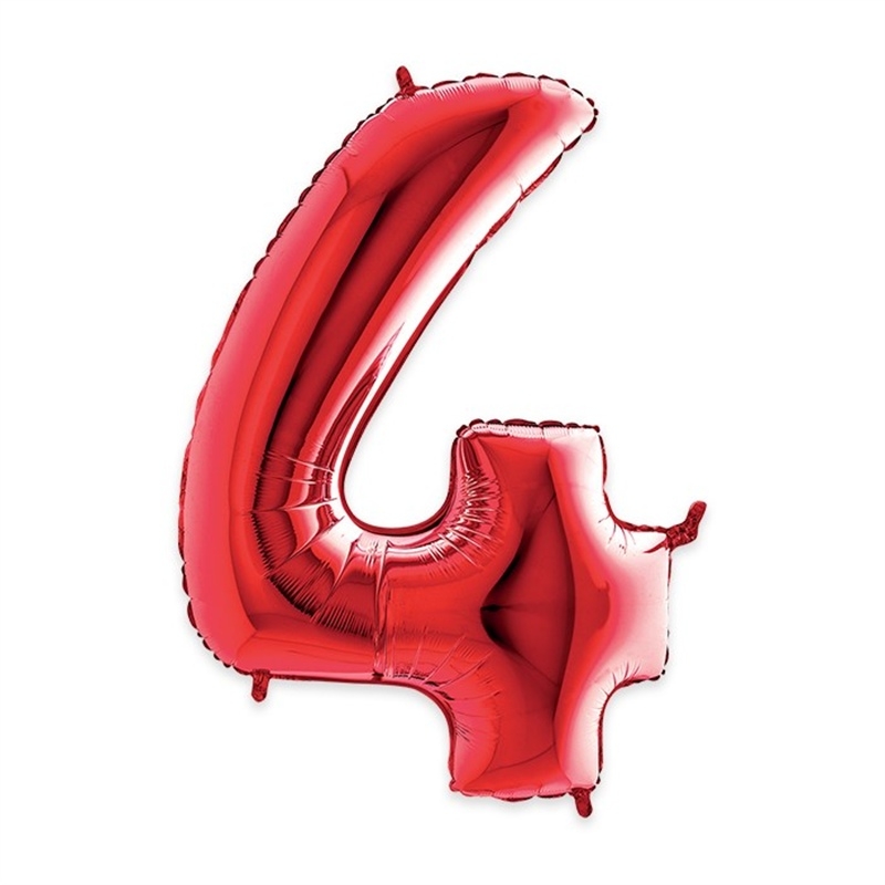 Palloncino Mylar Rosso 40″ Numero 4